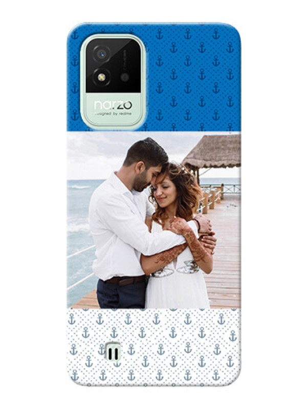 Custom Realme Narzo 50i Mobile Phone Covers: Blue Anchors Design