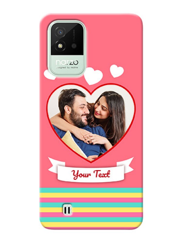 Custom Realme Narzo 50i Personalised mobile covers: Love Doodle Design