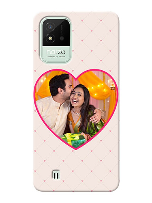 Custom Realme Narzo 50i Personalized Mobile Covers: Heart Shape Design