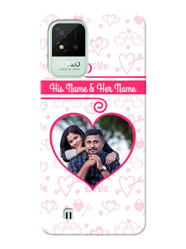 Custom Realme Narzo 50i Personalized Phone Cases: Heart Shape Love Design