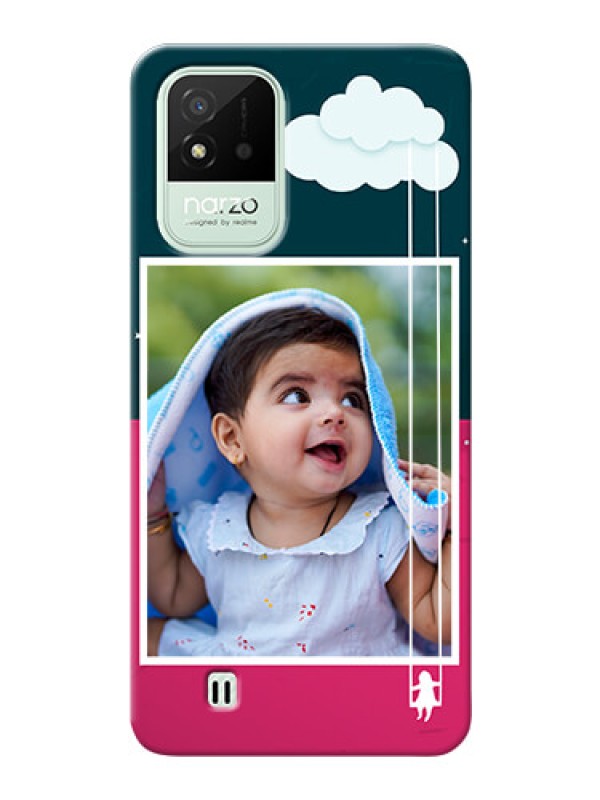 Custom Realme Narzo 50i custom phone covers: Cute Girl with Cloud Design