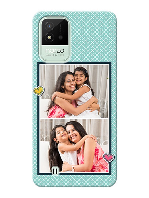 Custom Realme Narzo 50i Custom Phone Cases: 2 Image Holder with Pattern Design