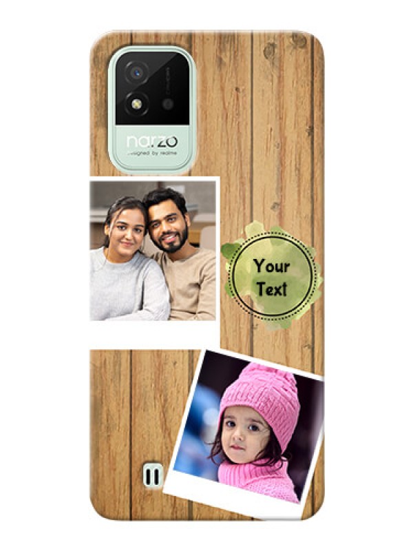 Custom Realme Narzo 50i Custom Mobile Phone Covers: Wooden Texture Design