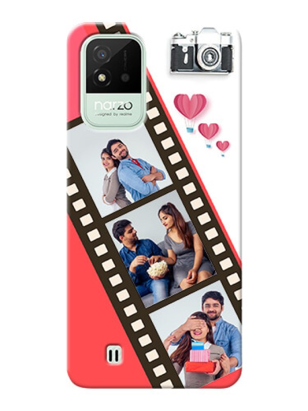 Custom Realme Narzo 50i custom phone covers: 3 Image Holder with Film Reel