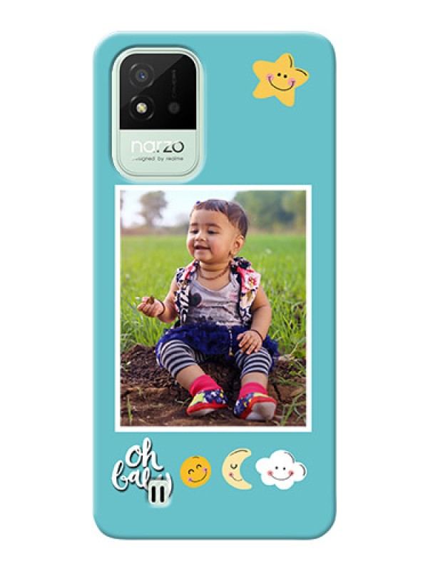 Custom Realme Narzo 50i Personalised Phone Cases: Smiley Kids Stars Design