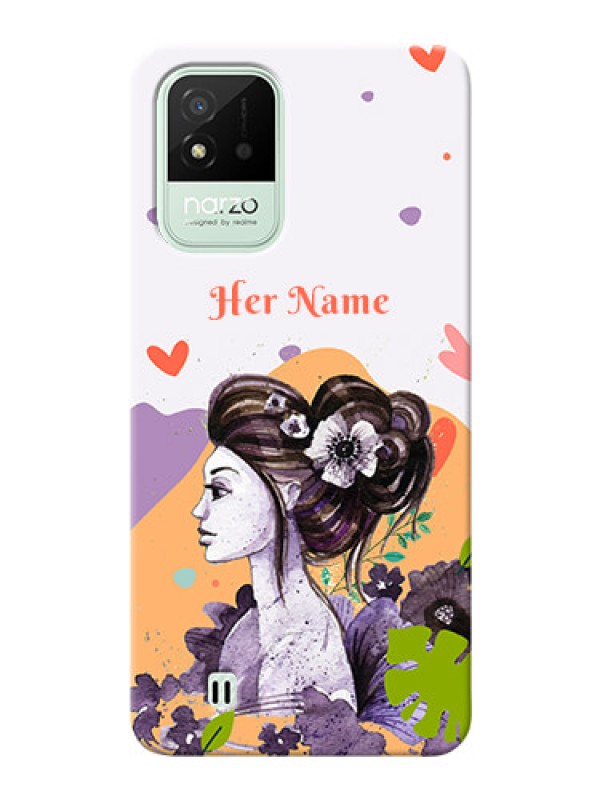 Custom Realme Narzo 50I Custom Mobile Case with Woman And Nature Design