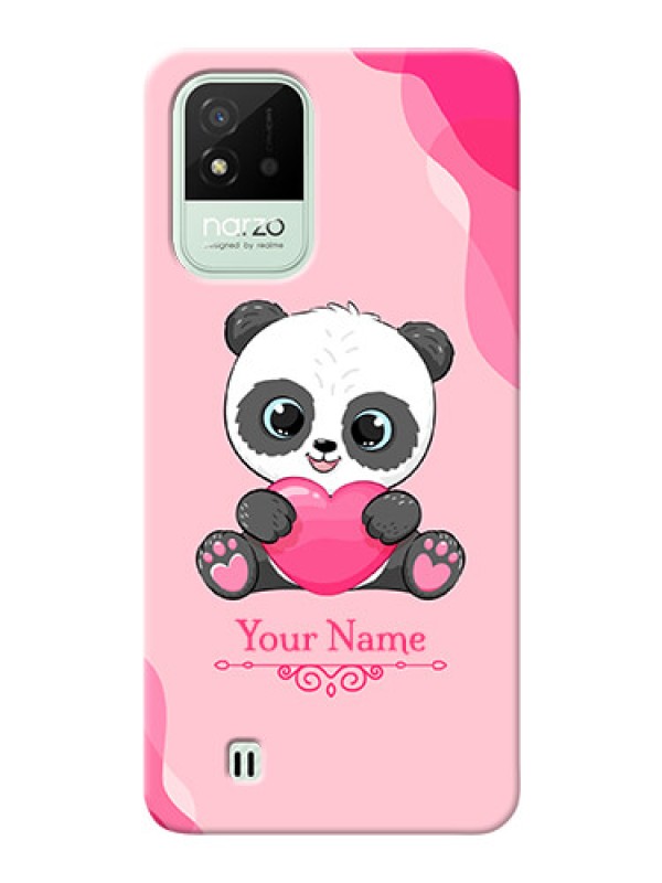 Custom Realme Narzo 50I Mobile Back Covers: Cute Panda Design