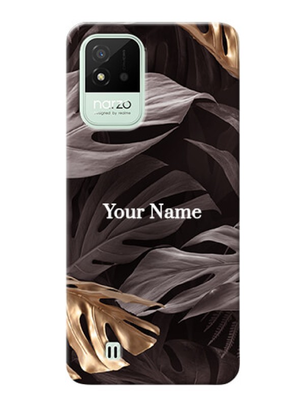 Custom Realme Narzo 50I Mobile Back Covers: Wild Leaves digital paint Design