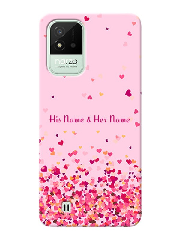 Custom Realme Narzo 50I Phone Back Covers: Floating Hearts Design