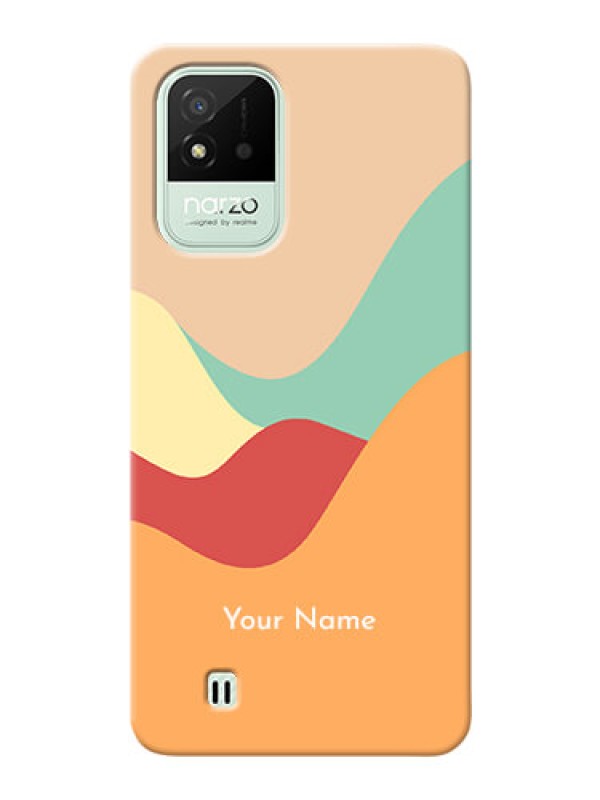 Custom Realme Narzo 50I Custom Mobile Case with Ocean Waves Multi-colour Design