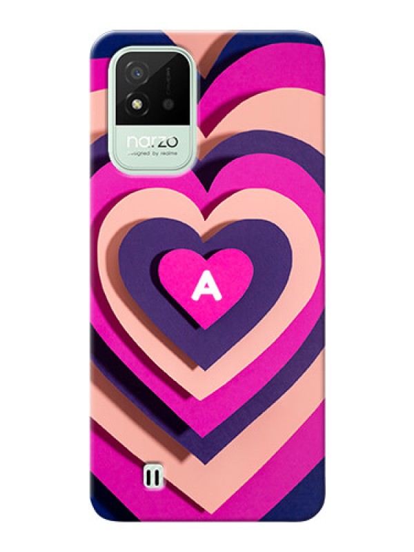 Custom Realme Narzo 50I Custom Mobile Case with Cute Heart Pattern Design