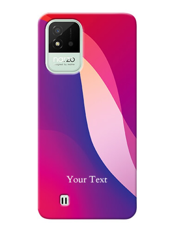 Custom Realme Narzo 50I Mobile Back Covers: Digital abstract Overlap Design