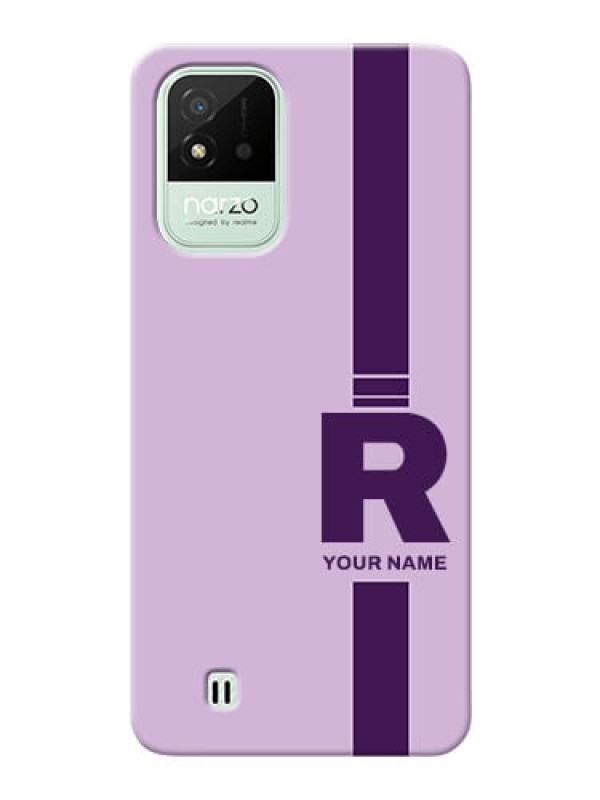 Custom Realme Narzo 50I Custom Phone Covers: Simple dual tone stripe with name Design