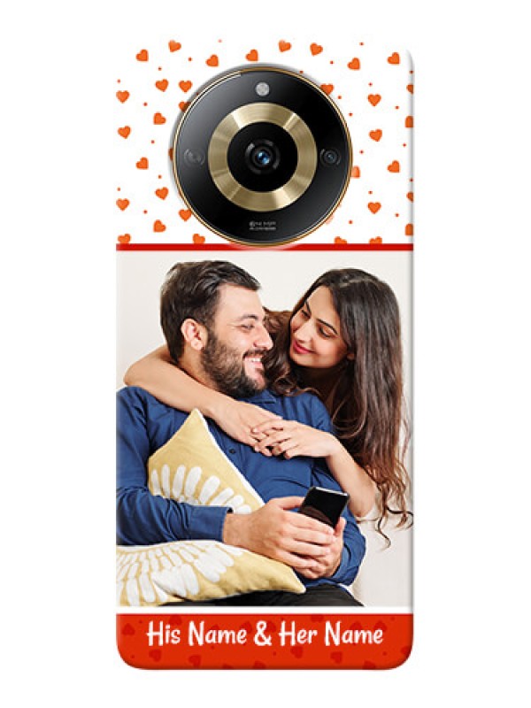 Custom Realme Narzo 60 5G Phone Back Covers: Orange Love Symbol Design