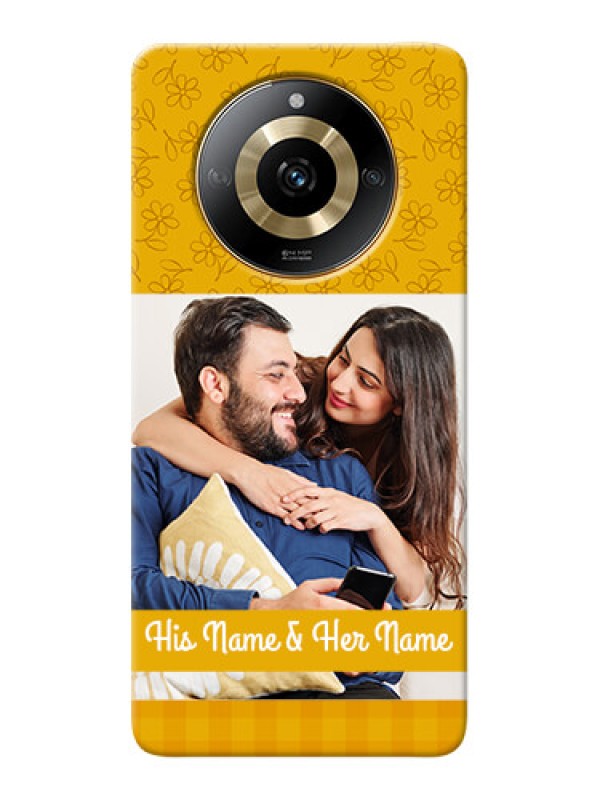 Custom Realme Narzo 60 5G mobile phone covers: Yellow Floral Design