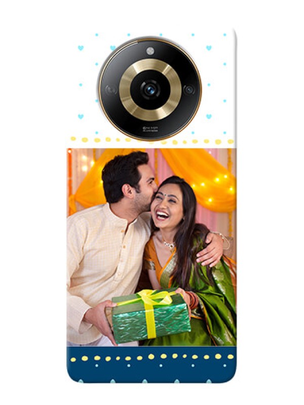 Custom Realme Narzo 60 5G Phone Covers: White and Blue Abstract Design