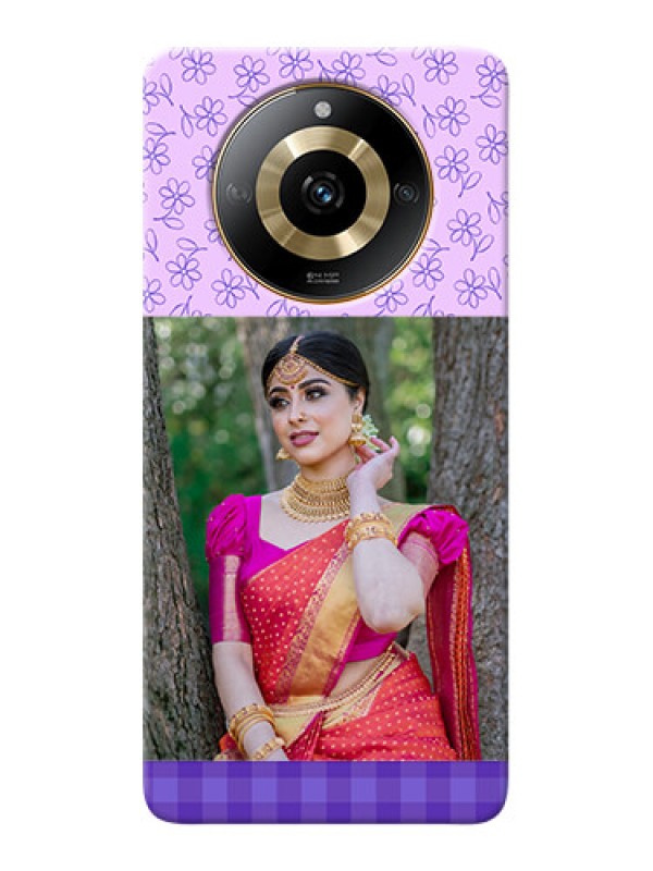 Custom Realme Narzo 60 5G Mobile Cases: Purple Floral Design