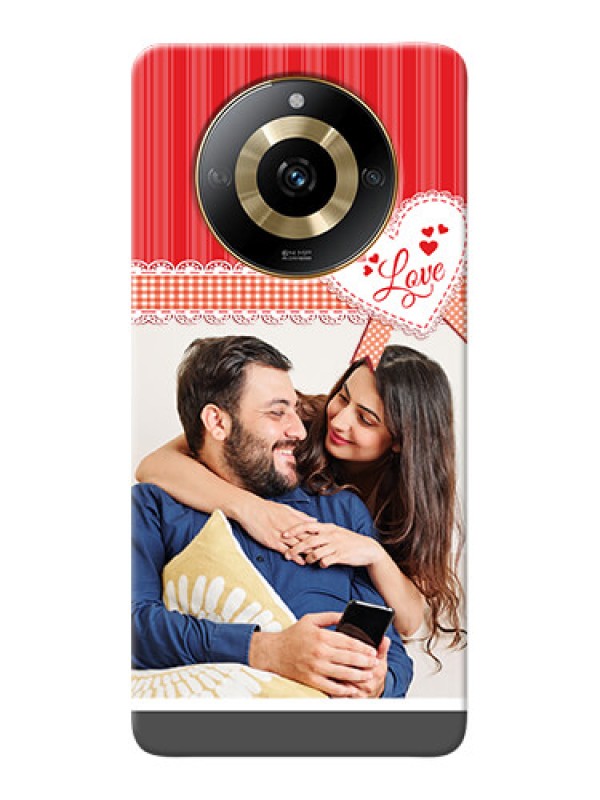 Custom Realme Narzo 60 5G phone cases online: Red Love Pattern Design