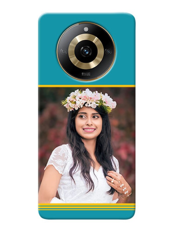 Custom Realme Narzo 60 5G personalized phone covers: Yellow & Blue Design