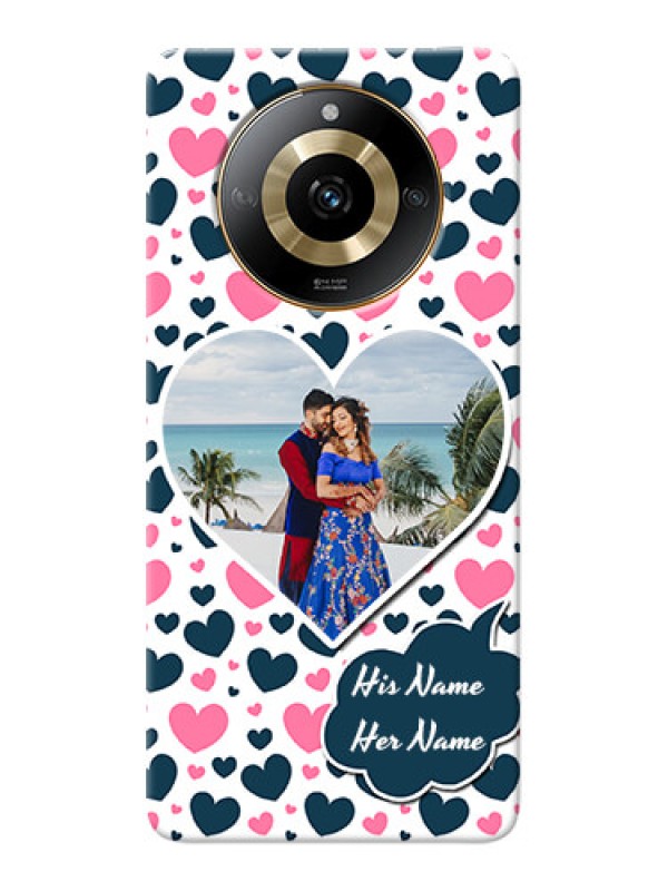Custom Realme Narzo 60 5G Mobile Covers Online: Pink & Blue Heart Design