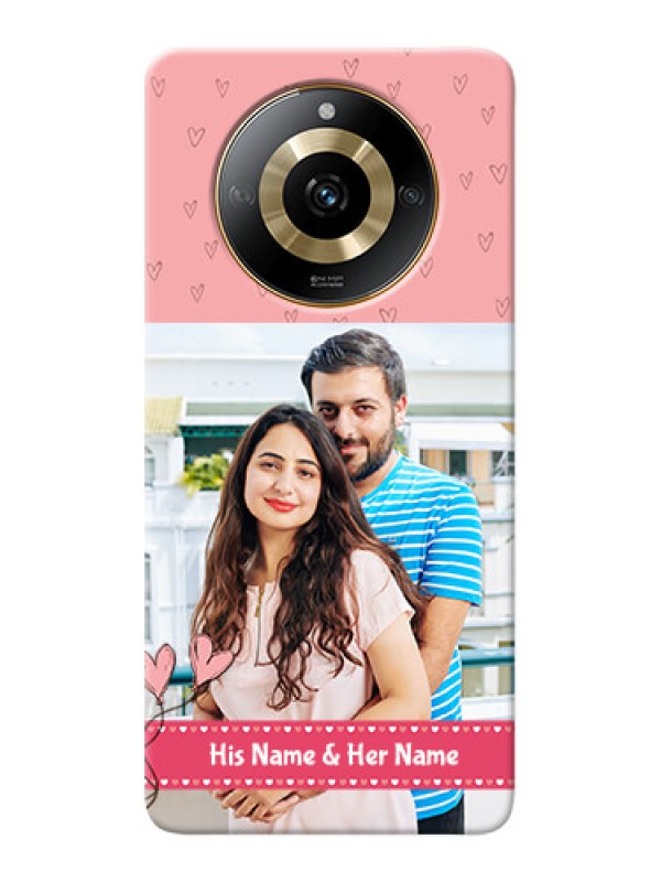 Custom Realme Narzo 60 5G phone back covers: Love Design Peach Color