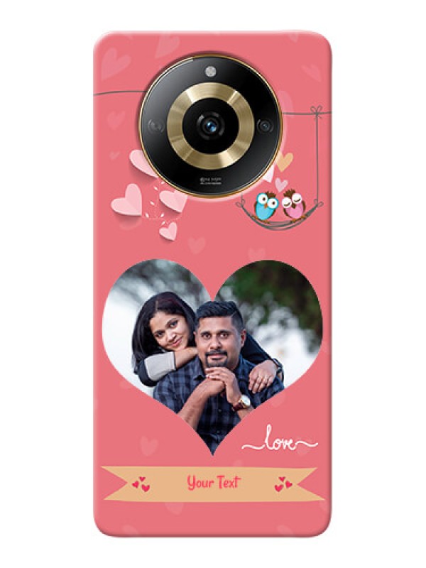 Custom Realme Narzo 60 5G custom phone covers: Peach Color Love Design