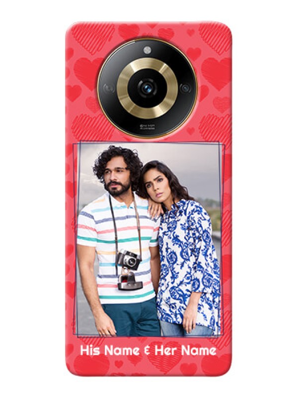 Custom Realme Narzo 60 5G Mobile Back Covers: with Red Heart Symbols Design