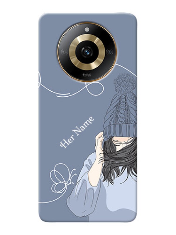 Custom Realme Narzo 60 5G Custom Mobile Case with Girl in winter outfit Design
