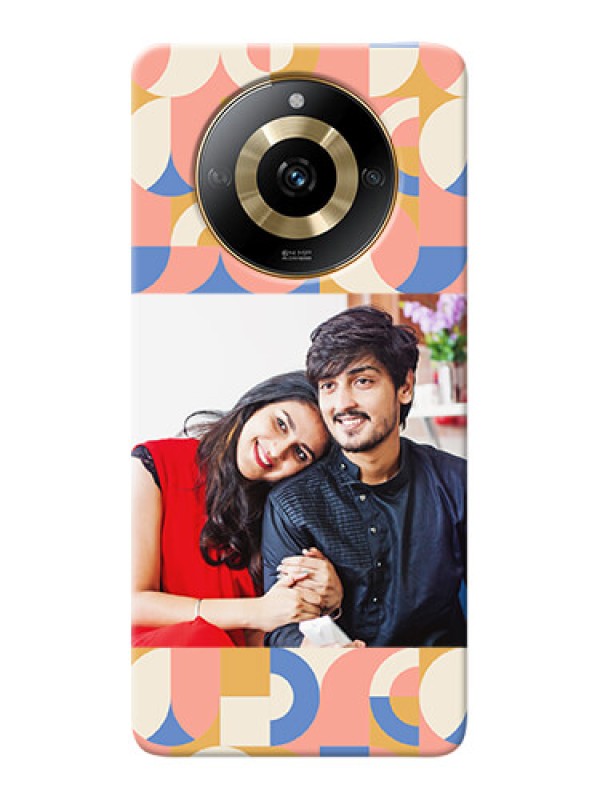 Custom Realme Narzo 60 5G Photo Printing on Case with Semiwithcircle Maze Pattern Design