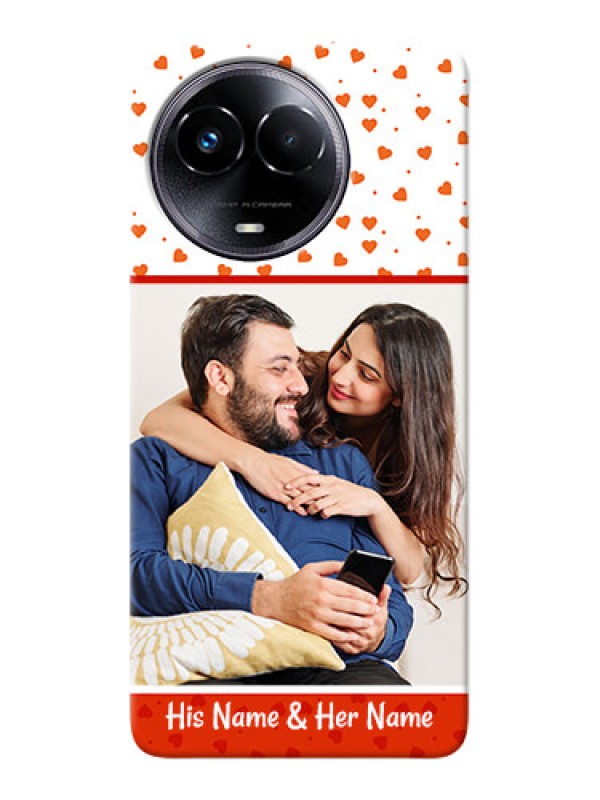 Custom Realme Narzo 60x 5G Phone Back Covers: Orange Love Symbol Design