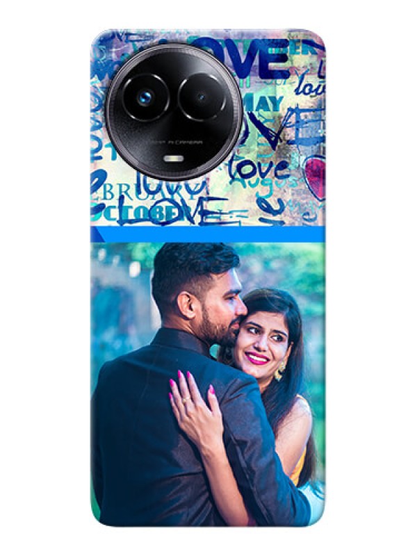 Custom Realme Narzo 60x 5G Mobile Covers Online: Colorful Love Design