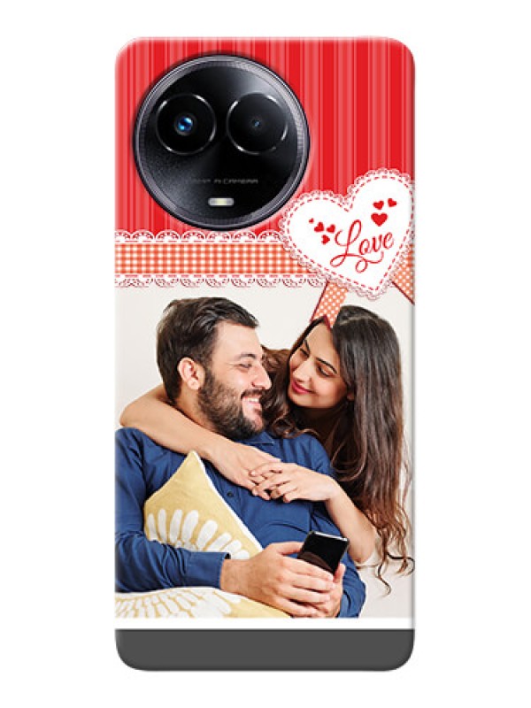 Custom Realme Narzo 60x 5G phone cases online: Red Love Pattern Design