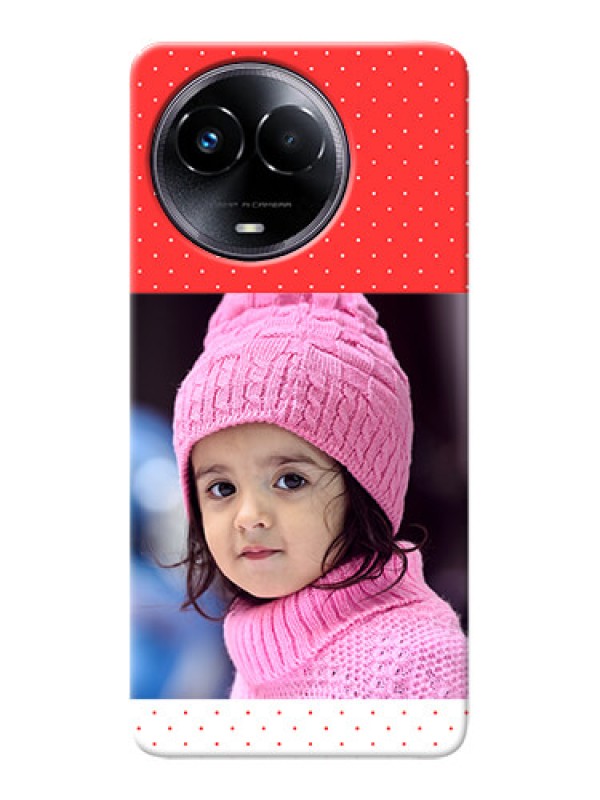 Custom Realme Narzo 60x 5G personalised phone covers: Red Pattern Design
