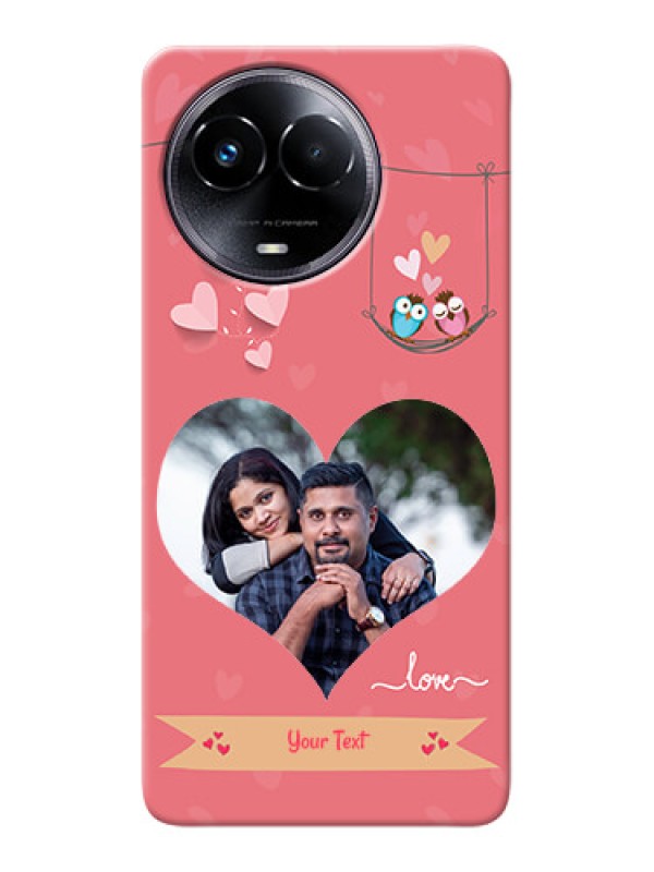 Custom Realme Narzo 60x 5G custom phone covers: Peach Color Love Design