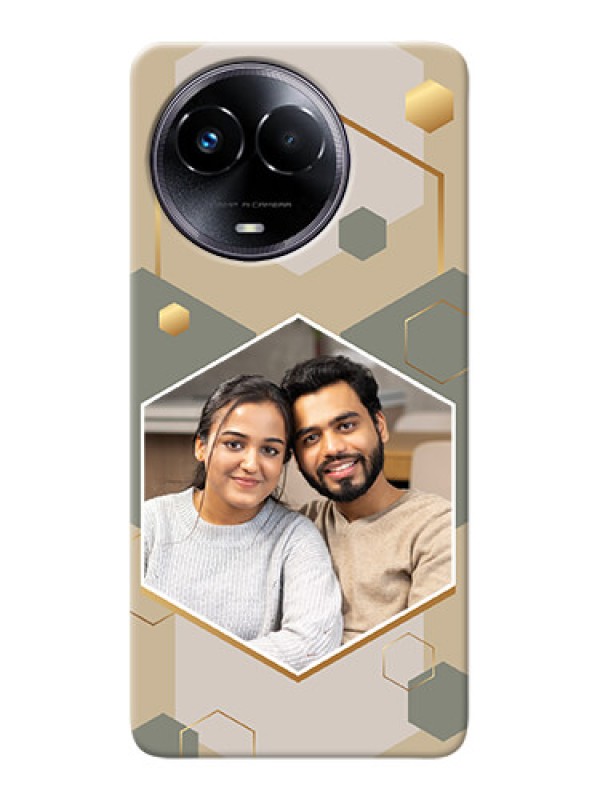 Custom Realme Narzo 60x 5G Photo Printing on Case with Stylish Hexagon Pattern Design