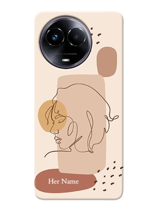 Custom Realme Narzo 60x 5G Photo Printing on Case with Calm Woman line art Design