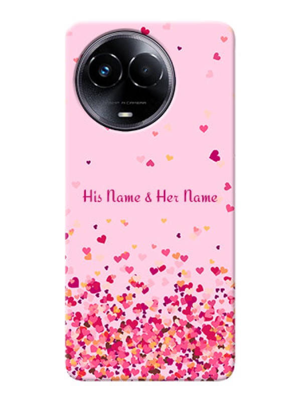 Custom Realme Narzo 60x 5G Photo Printing on Case with Floating Hearts Design