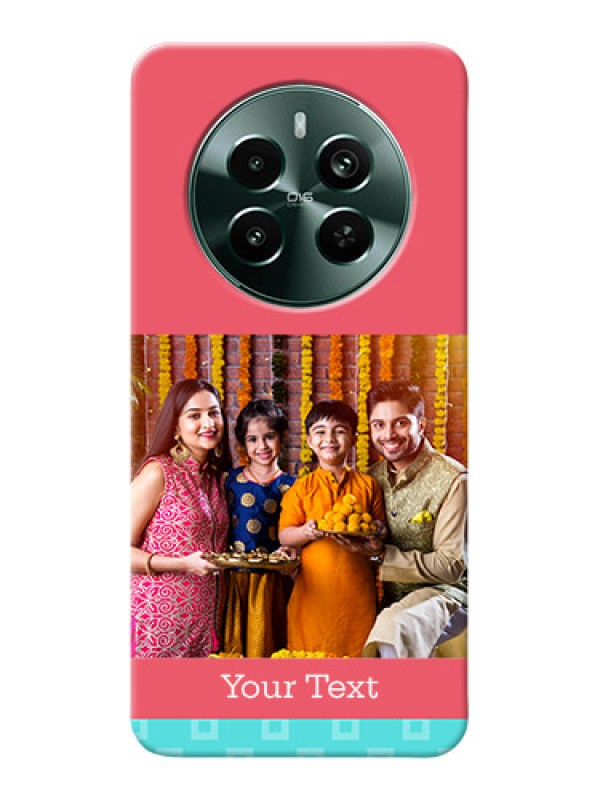 Custom Narzo 70 Pro 5G Mobile Back Covers: Peach And Blue Color Design