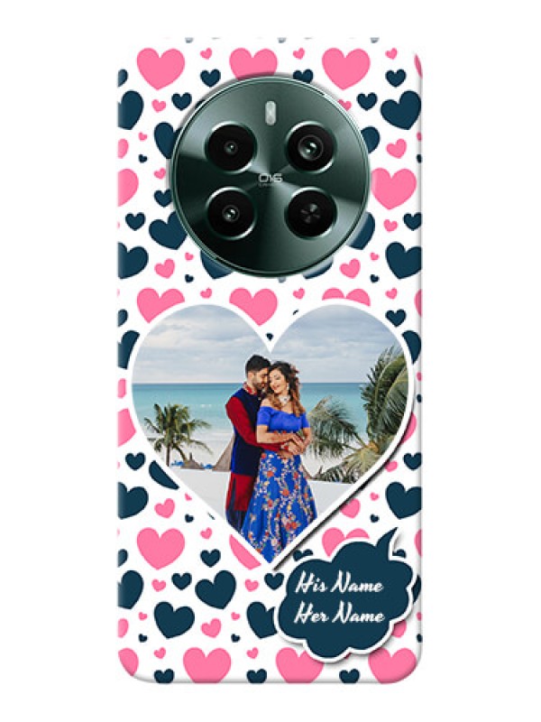 Custom Narzo 70 Pro 5G Mobile Covers Online: Pink And Blue Heart Design
