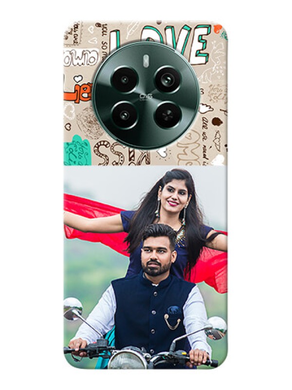 Custom Narzo 70 Pro 5G Personalised mobile covers: Love Doodle Pattern