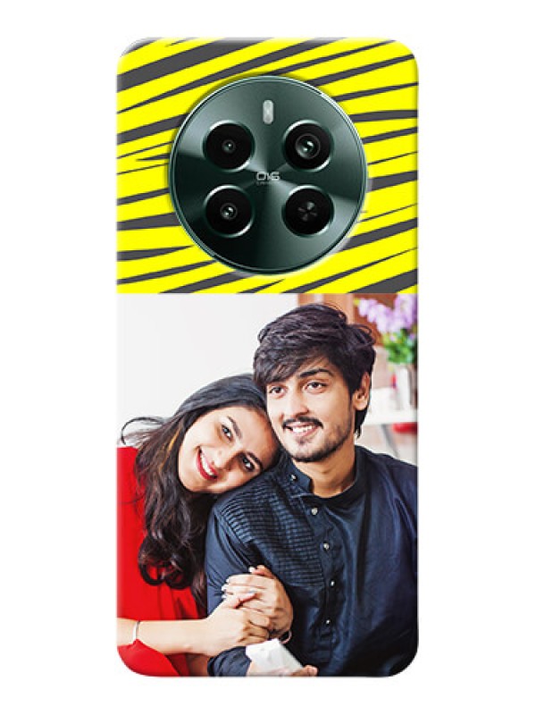 Custom Narzo 70 Pro 5G Personalised mobile covers: Yellow Abstract Design