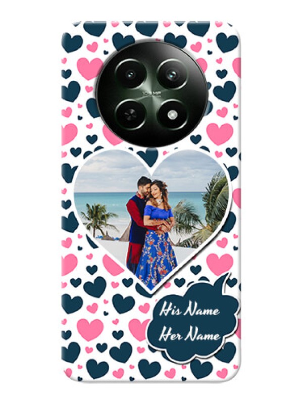 Custom Realme Narzo 70X 5G Mobile Covers Online: Pink & Blue Heart Design