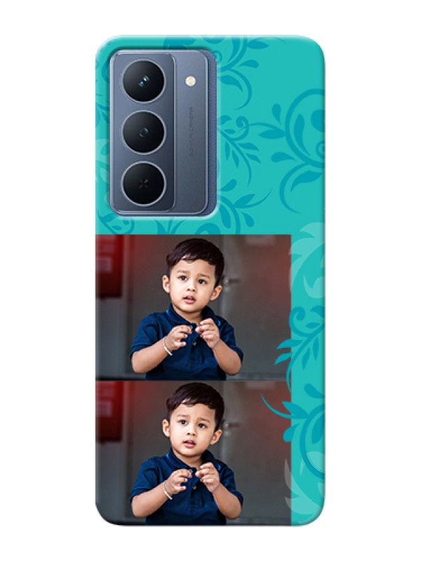 Custom Narzo 80x 5G Custom Hard Phone Case - With Photo And Green Floral Design