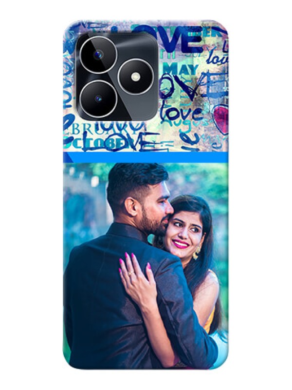 Custom Narzo N53 Mobile Covers Online: Colorful Love Design