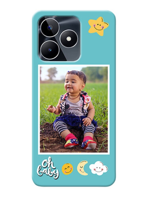 Custom Narzo N53 Personalised Phone Cases: Smiley Kids Stars Design