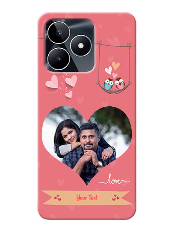 Custom Narzo N53 custom phone covers: Peach Color Love Design