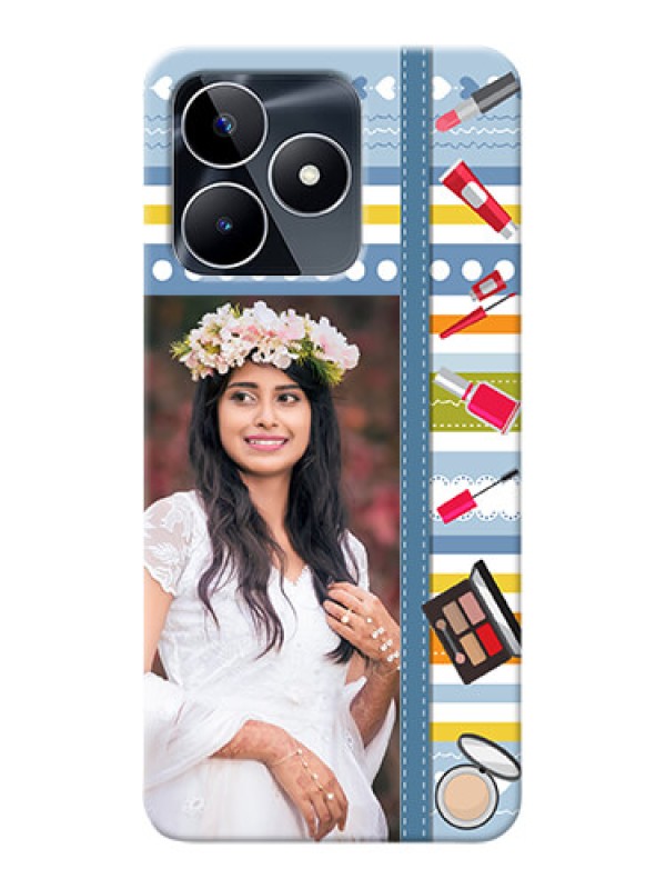 Custom Narzo N53 Personalized Mobile Cases: Makeup Icons Design