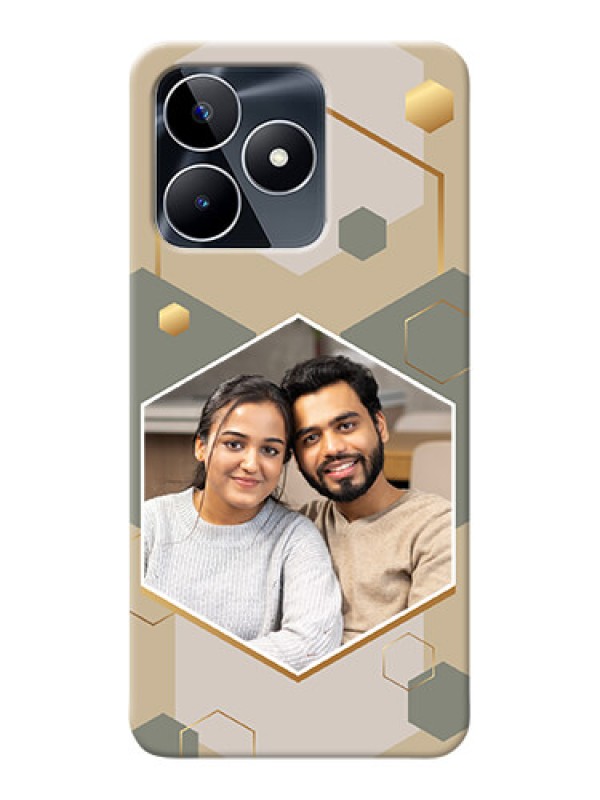 Custom Narzo N53 Photo Printing on Case with Stylish Hexagon Pattern Design