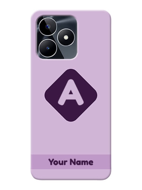 Custom Narzo N53 Custom Mobile Case with Custom Letter in curved badge Design