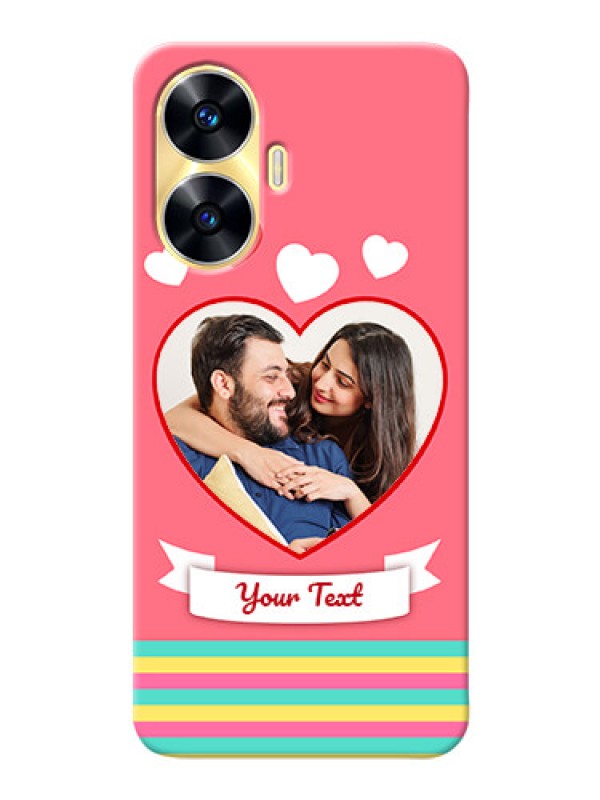 Custom Realme Narzo N55 Personalised mobile covers: Love Doodle Design